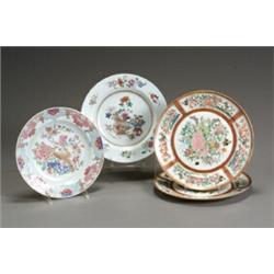 Group of Four Chinese Export 'Famille Rose' Dishes Jiaqing-Daoguang Period (1796-1850) Each...