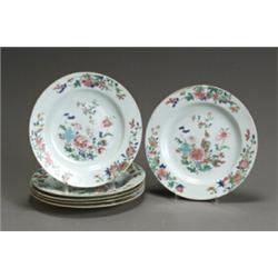 Property from the Estate of Stephen G. Glazer Set of Six Chinese Export 'Famille Rose'...