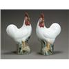 Image 1 : Pair of Chinese Export Polychrome Decorated Biscuit Figures of Roosters 20th Century Each f...