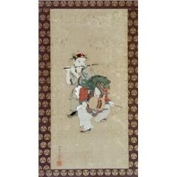 Chi Yuan Chu Ren (Chinese Late 19th-Early 20th Century) Children's Festival: A Pair of Hang...