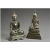 Image 1 : Two Thai-Burmese Bronze Figures of the Seated Buddha 19th-Early 20th Century Height of tall...