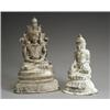 Image 1 : Two Burmese Bronze Figures of the Seated Buddha 17th-19th Century Height of tallest: 16-...