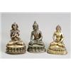 Image 1 : Group of Three Sino-Tibetan Bronze and Copper Alloy Figures of the Seated Buddha and a Bodhisattv...