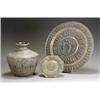 Image 1 : Two Indian Silver Inlaid Embossed Copper and Brass Chargers and a Jar Circa 1900 Diameter o...