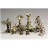 Image 1 : Group of Seventeen Indian Folk Bronze Figural Votive Oil Lamps 19th Century Height of talle...