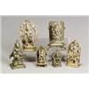 Image 1 : Group of Nine Indian Folk Bronze Enthroned Figures of Durga and Parvati 12th-19th Century H...