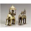 Image 1 : Two Bastar Folk Bronze Caparisoned Elephants Circa 1900 One formerly mounted with wheels.<b...