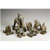 Image 1 : Group of Eight Indian Folk Bronze Toys 19th-20th Century Consisting of four horses on wheel...