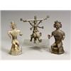 Image 1 : Two Bastar Bronze Figures of a Seated Shiva and a Figural Lamp of Lakshmi Riding an Elephant 1...