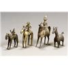 Image 1 : Group of Six Bastar Folk Bronze Figures of Mounted Shiva and Warriors 19th Century Heigh...