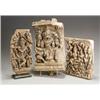 Image 1 : Group of Three South Indian Carved Wood Stelae 19th-Early 20th Century The first depicting...