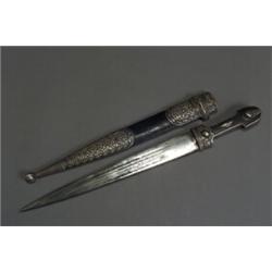 Property from the Estate of Ute Ilse Weatherall Caucasian Niello Silver Mounted Dagger...