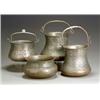 Image 1 : Group of Four Ottoman Floral Chased Tinned-Copper Pails Circa 1900 Three with swivel handle...