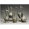 Image 1 : Group of Five Ottoman Floral Chased and Damascene Tinned-Copper Ewers Circa 1900 One lac...