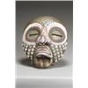 Image 1 : Cameroon Black, Red and White Bead, Cowry Shell and Brass Inlaid Wood Mask Height: 18 in (45.7...