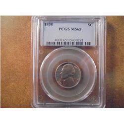 1938 JEFFERSON NICKEL PCGS MS65