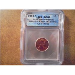 2005-P LINCOLN CENT ICG SP69 SATIN FINISH