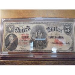 1907 LARGE SIZE $5 WOOD CHOPPER NOTE