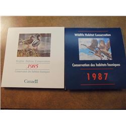 1985 & 1987 CANADA WILDLIFE HABITAT CONSERVATION STAMPS UNUSED