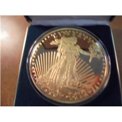 1/4 POUND FINE SILVER GOLD PLATED ROUND BY THE WASHINGTON MINT, 4 OZ OF SILVER.