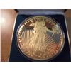 Image 1 : 1/4 POUND FINE SILVER GOLD PLATED ROUND BY THE WASHINGTON MINT, 4 OZ OF SILVER.