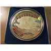 Image 2 : 1/4 POUND FINE SILVER GOLD PLATED ROUND BY THE WASHINGTON MINT, 4 OZ OF SILVER.
