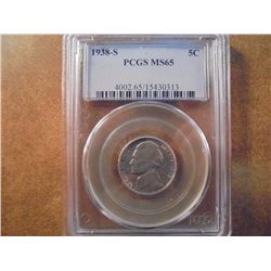 1938-S JEFFERSON NICKEL PCGS MS65