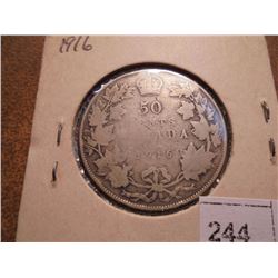 1916 CANADA SILVER 50 CENT