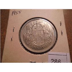 1955 CANADA SILVER 50 CENT