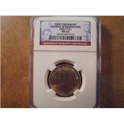 2007-P GEORGE WASHINGTON DOLLAR NGC MS65