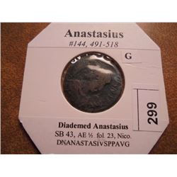 491-518 A.D. ANASTASIUS ANCIENT COIN