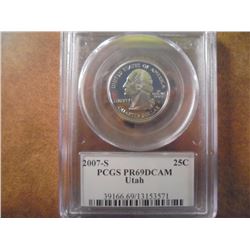 2007-S UTAH QUARTER PCGS PR69DCAM