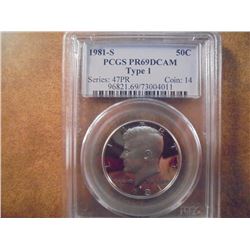 1983-S TYPE I KENNEDY HALF DOLLAR PCGS PR69 DCAM