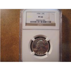 1956  WASHINGTON SILVER QUARTER NGC PF66