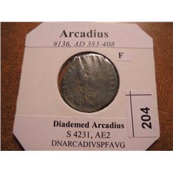 383-408 A.D. ARCADIUS ANCIENT COIN FINE