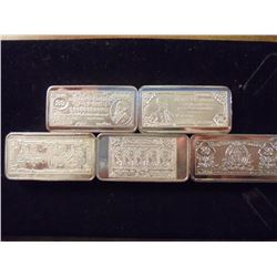 5 SILVER INGOTS EACH GAURANTEED TO HAVE 15 GRAINS OF .999 SILVER