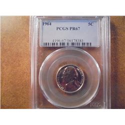1964 JEFFERSON NICKEL PCGS PR67