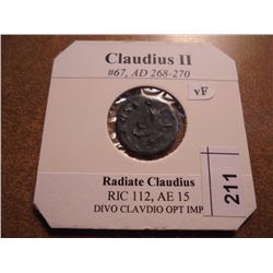 268-270 A.D. CLAUDIUS II ANCIENT COIN VERY FINE