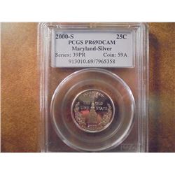 2000-S SILVER MARYLAND QUARTER PCGS PR69 DCAM
