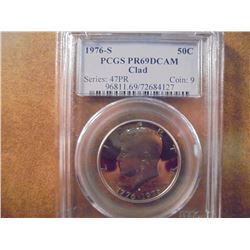 1976-S KENNEDY HALF DOLLAR PCGS PR69 DCAM