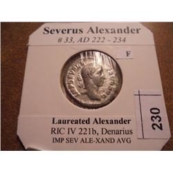 SILVER 222-234 A.D. SEVERUS ALEXANDER ANCIENT COIN FINE