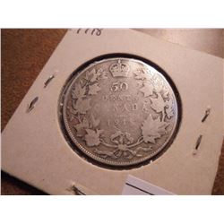 1918 CANADA SILVER 50 CENTS