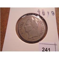 1919 VENEZUELA SILVER 2 BOLIVARS