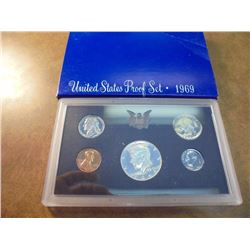 1969 US PROOF SET WITH BOX, 40% SILVER JFK HALF