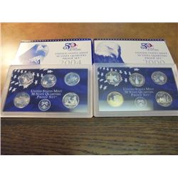 2000 & 2004 US 50 STATE QUARTERS PROOF SETS WITH BOXES