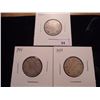 Image 1 : 1912,14 & 19 CANADA SILVER 25 CENTS