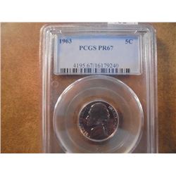 1963 JEFFERSON NICKEL PCGS PR67