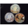 Image 2 : 3-2009 BARACK OBAMA INAUGURATION TOKENS (PF) TWO ARE GOLD IN COLOR & 1 IS SILVER COLORED AND ARE SIL