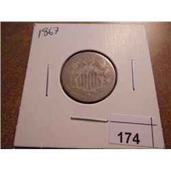 1867 SHIELD NICKEL