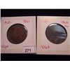 Image 1 : 1861 & 1864 NEWBRUNSWICH LARGE CENTS